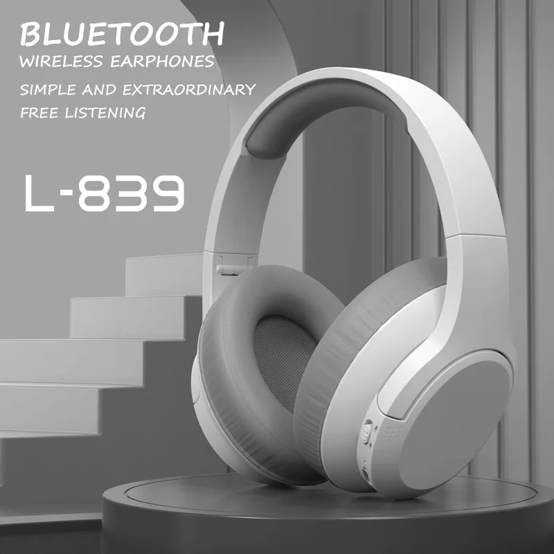 LDON L839 Foldable Bluetooth 5.3 Gaming Headset with Noise-Canceling Wireless In-Ear Sports Earbuds and Microphone.