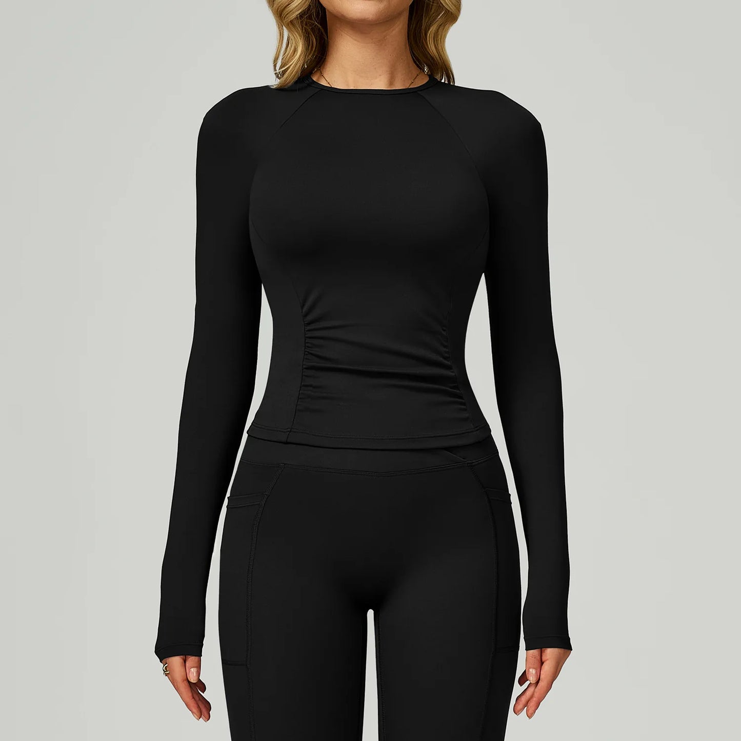 Women's Long Sleeve Yoga Shirt Running Workout Fitness Gym Push up Sports Crop Top Breathable Anti-Pilling Quick Dry Knitted