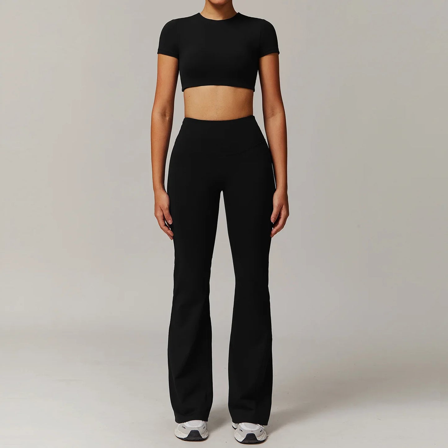 Women's 2PCS Tracksuit Yoga Sets Long Sleeved Sports Bra High Waist Leggings Fitness Workout Gym Sportswear Breathable Quick Dry