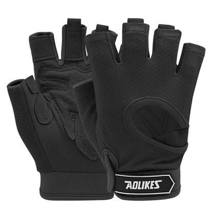AOLIKES Breathable Cycling Gloves for Men And Women Fingerless Workout Gym Weight Lifting Gloves Fitness Training Exercise