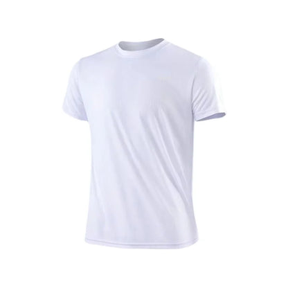 Men's Quick Dry Short Sleeve T-Shirt Moisture Wicking round Neck Gym Running Training Exercise Sport Shirt Lightweight Polyester