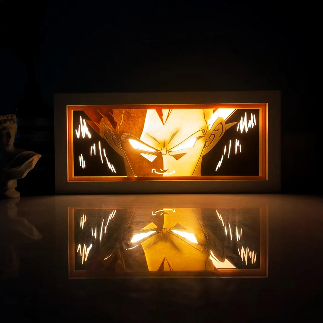 Veilleuse LED 3D Goku &amp; Vegeta – Dragon Ball Z rechargeable par USB