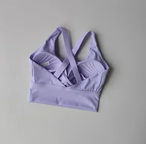 Women's High-Intensity Sports Bra Shockproof Nylon Knitted Yoga Fitness Running Bra All-in-One Summer Cloth