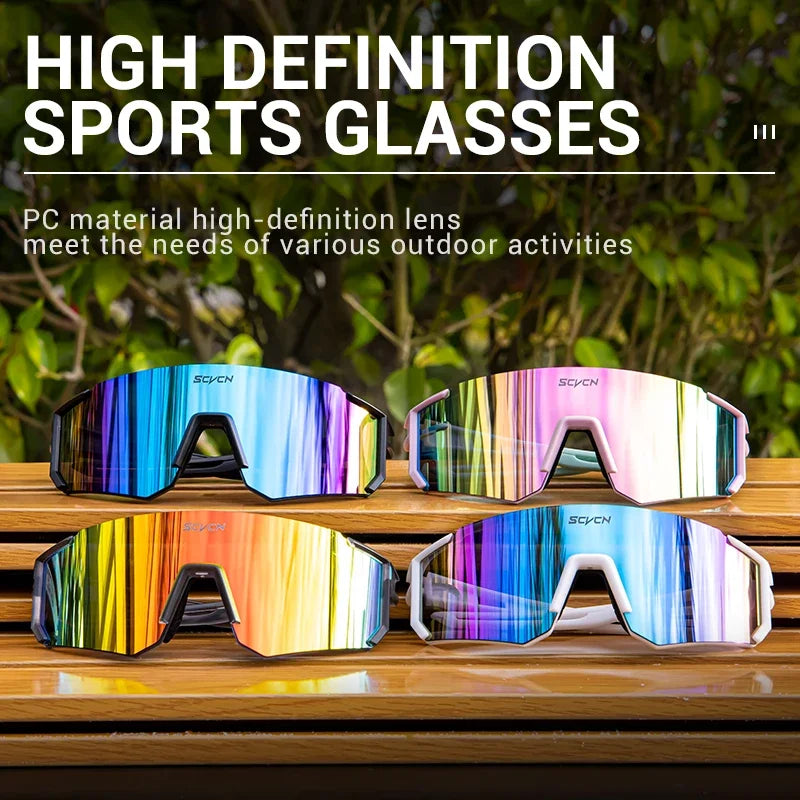 SCVCN UV400 Cycling Sunglasses for Men And Women Outdoor Sports Bike Glasses MTB Driving Climbing Protective Goggles