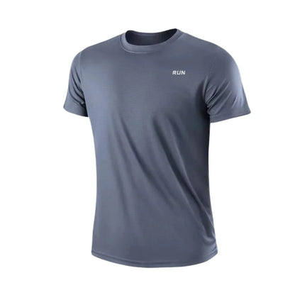 Men's Quick Dry Short Sleeve T-Shirt Moisture Wicking round Neck Gym Running Training Exercise Sport Shirt Lightweight Polyester