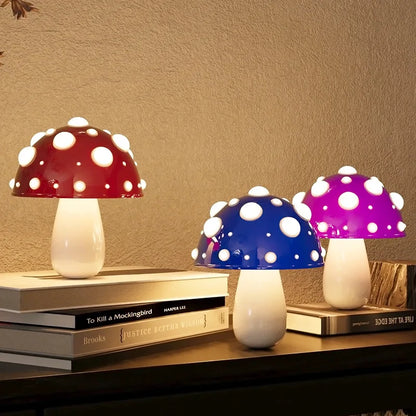 Fly Amanita Mushroom Lamp – Dual-Colour LED Desk Light USB/AC