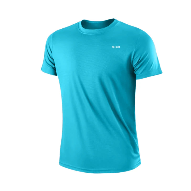 Men's Quick Dry Short Sleeve T-Shirt Moisture Wicking round Neck Gym Running Training Exercise Sport Shirt Lightweight Polyester