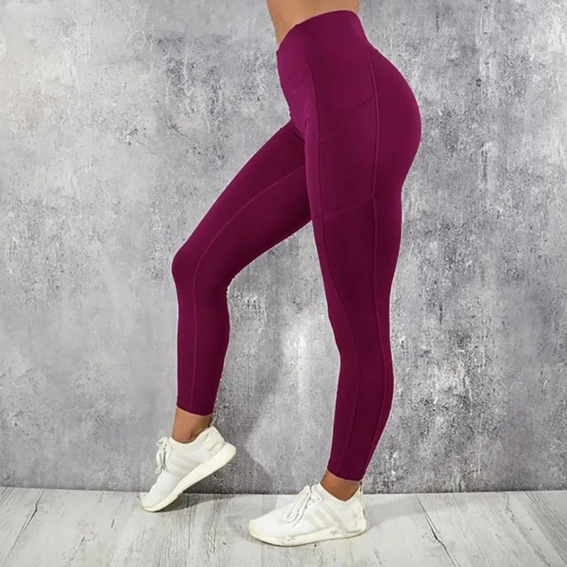 High Waist Yoga Leggings for Women with Pocket Stretchy Booty Lifting Gym Workout Running Tights Sexy Skinny Pants Casual Fit