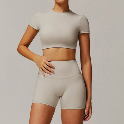 Women's 2PCS Tracksuit Yoga Sets Long Sleeved Sports Bra High Waist Leggings Fitness Workout Gym Sportswear Breathable Quick Dry