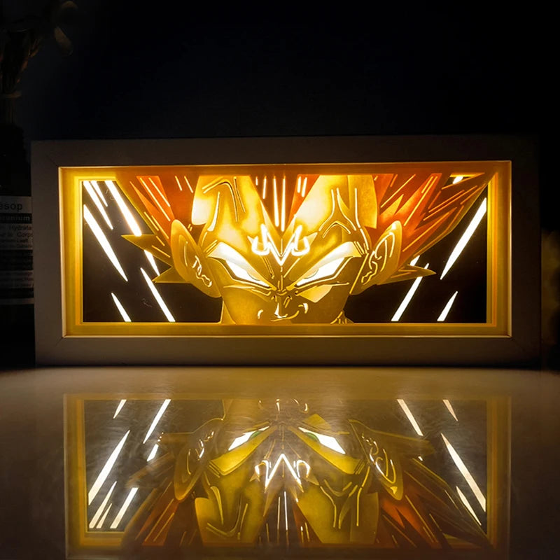 Veilleuse LED 3D Goku &amp; Vegeta – Dragon Ball Z rechargeable par USB
