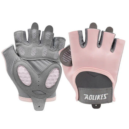 AOLIKES Breathable Cycling Gloves for Men And Women Fingerless Workout Gym Weight Lifting Gloves Fitness Training Exercise