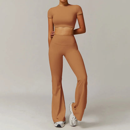 Women's 2PCS Tracksuit Yoga Sets Long Sleeved Sports Bra High Waist Leggings Fitness Workout Gym Sportswear Breathable Quick Dry