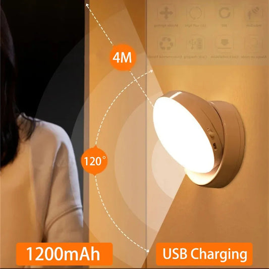 LED Motion Sensor Night Light with USB Charging – Smart Induction