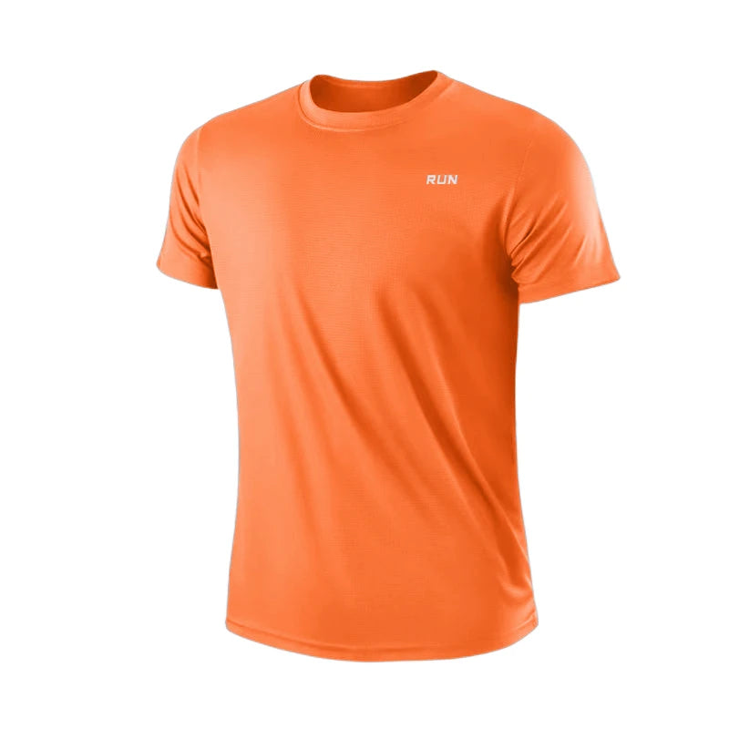 Men's Quick Dry Short Sleeve T-Shirt Moisture Wicking round Neck Gym Running Training Exercise Sport Shirt Lightweight Polyester