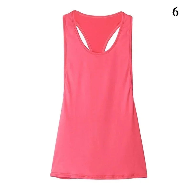Women's Slim Fit Quick Dry Sleeveless Tank Top for Fitness Running T-shaped Back Design Active Wear Overshirt Sportswear