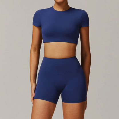 Women's 2PCS Tracksuit Yoga Sets Long Sleeved Sports Bra High Waist Leggings Fitness Workout Gym Sportswear Breathable Quick Dry