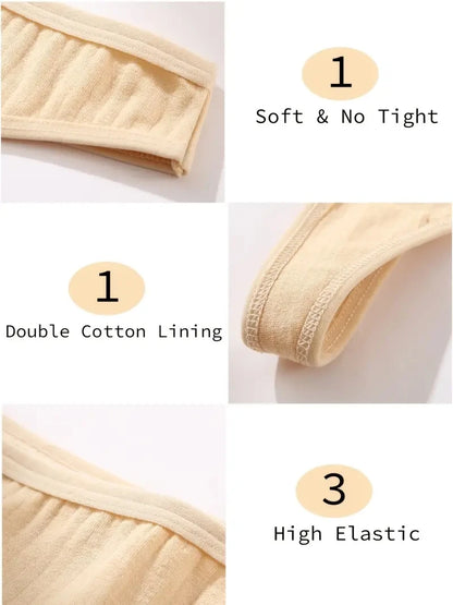 6Pcs Women's Low Rise Cotton Thongs Panties Set G-String Bikini 7 Solid Colors Soft Intimate Underwear Sizes S-XL for Ladies