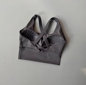 Women's High-Intensity Sports Bra Shockproof Nylon Knitted Yoga Fitness Running Bra All-in-One Summer Cloth