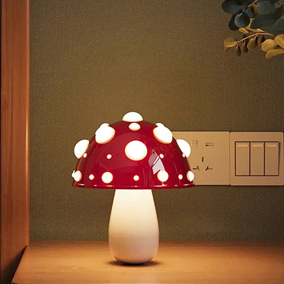 Fly Amanita Mushroom Lamp – Dual-Colour LED Desk Light USB/AC