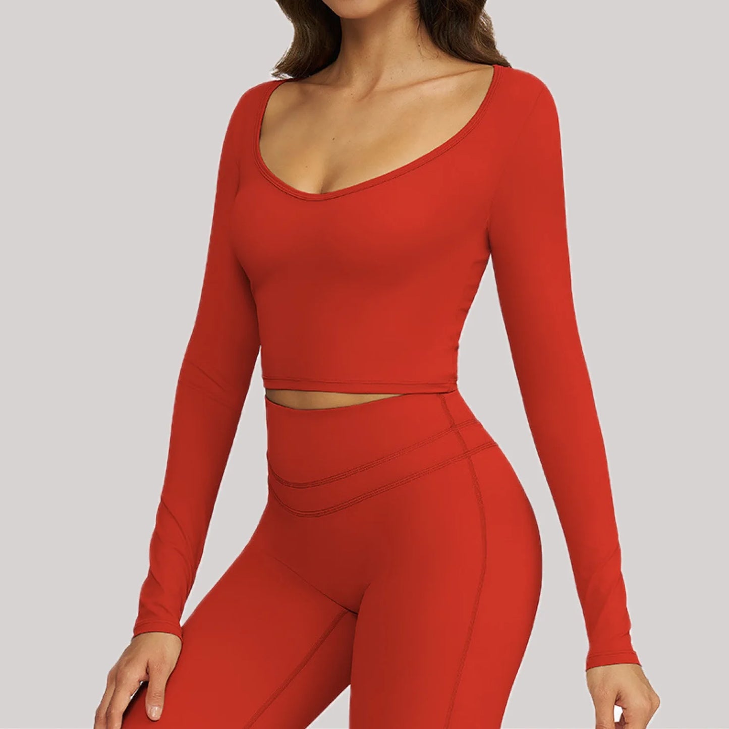 Women's Quick Drying Long Sleeve Yoga Shirt Breathable Sport Top for Outdoor Running Fitness Clothes Knitted Jinammonia Fabric