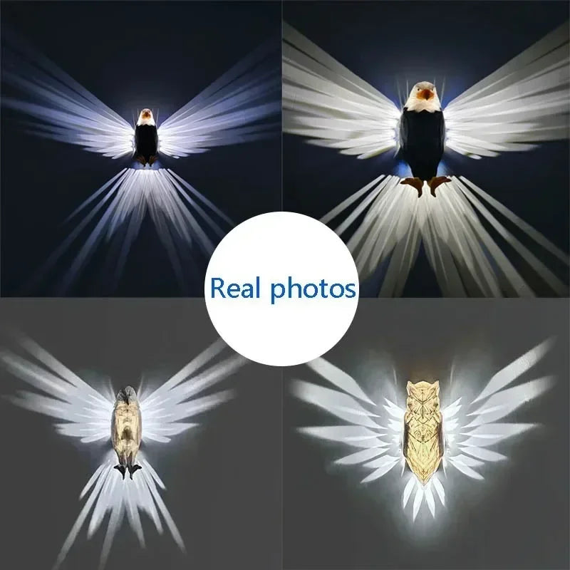 Applique murale LED Eagle &amp; Owl – Projecteur 3D d'ambiance