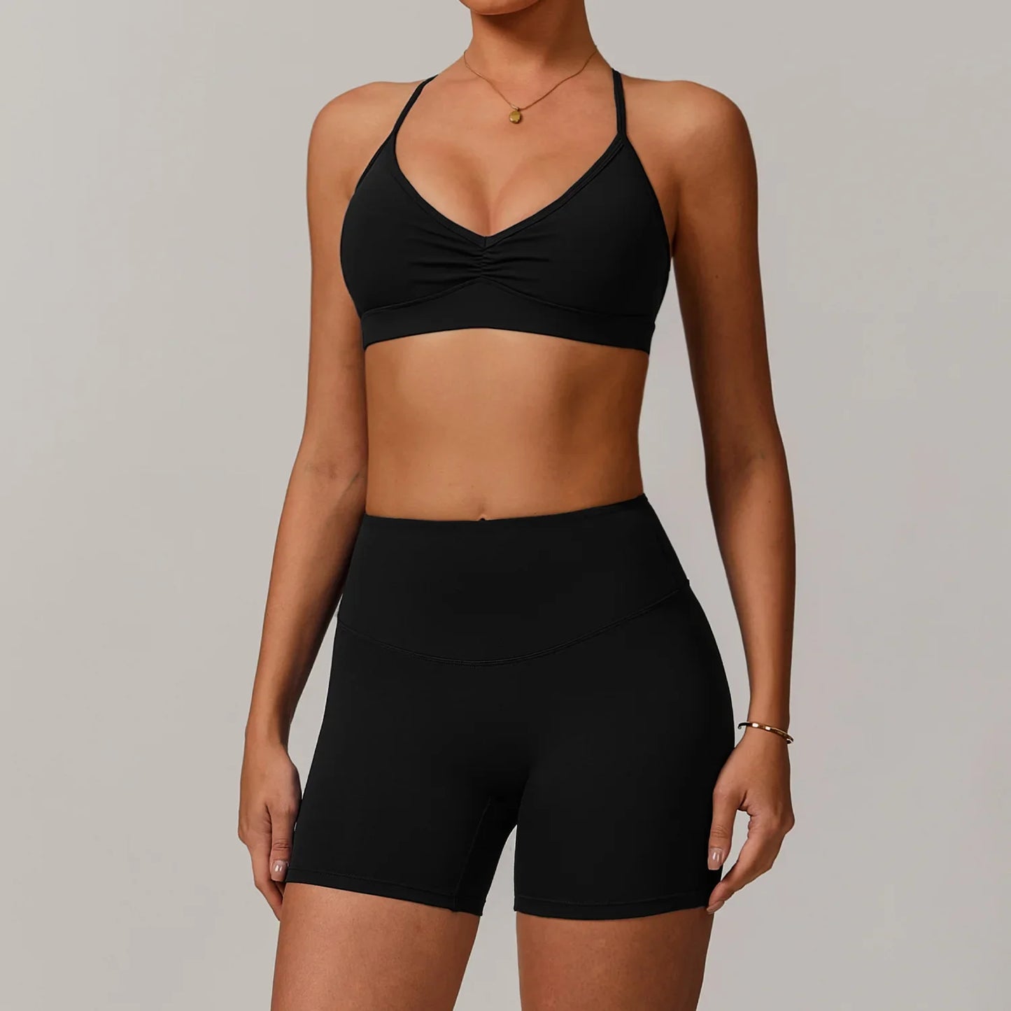 Women's 2PCS Tracksuit Yoga Sets Long Sleeved Sports Bra High Waist Leggings Fitness Workout Gym Sportswear Breathable Quick Dry